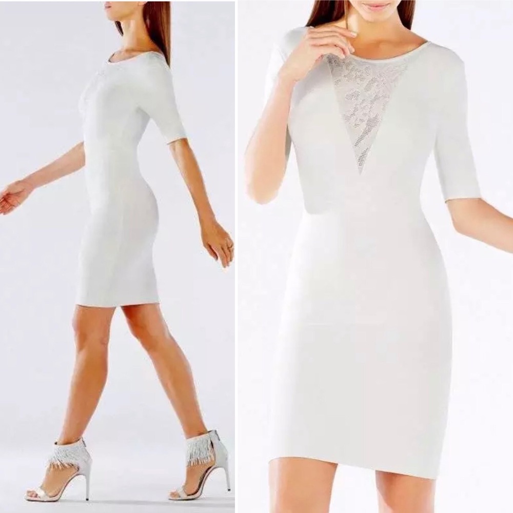 🆕 BCBGMaxazria Dress XS Jaydan Gardenia NWT